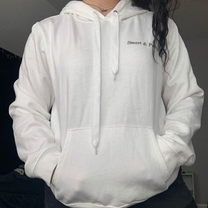 White “smart & pretty” hoodie